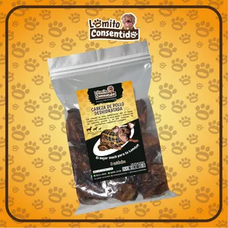 Cabezas de pollo deshidratadas para perros, paquete de 8 unidades, snack natural rico en proteínas, colágeno y glucosamina que favorecen dientes y articulaciones