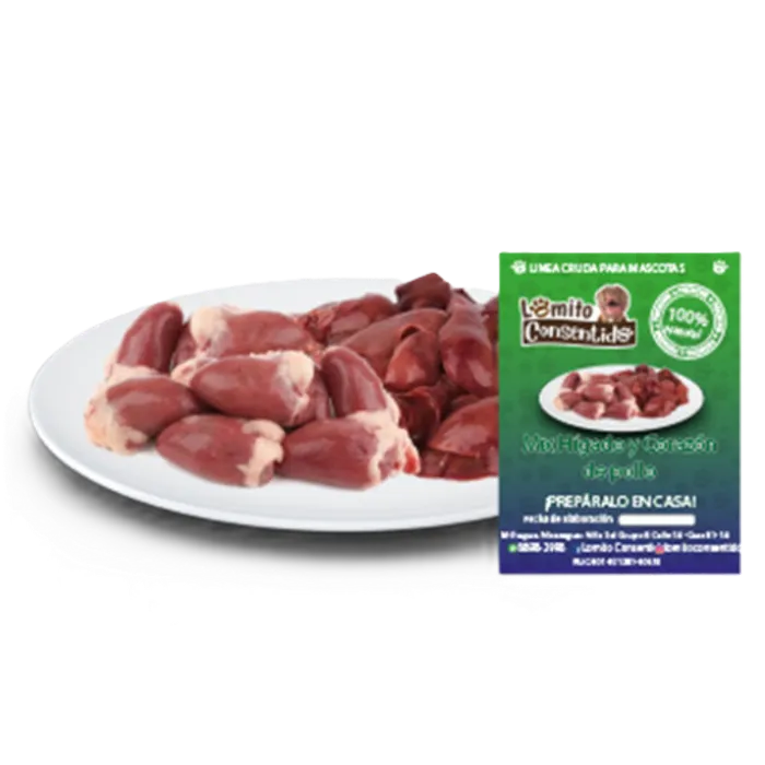 Hígado y corazón de pollo crudos para perros, paquete de 5 libras, fuente natural de hierro, zinc y grasas saludables