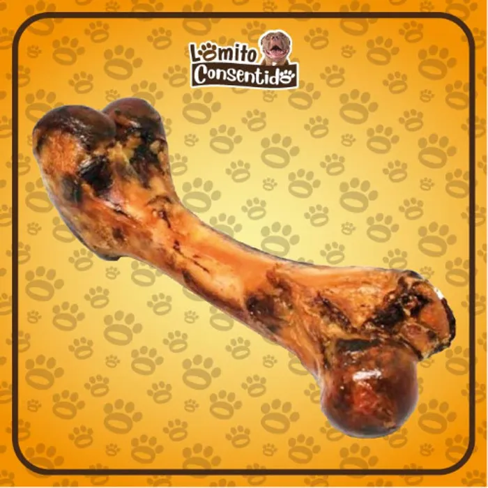 Fémur de cerdo deshidratado tamaño M para perros, snack natural de 18cm a 20cm que fortalece la mandíbula, aporta proteínas, calcio y ayuda a la salud dental
