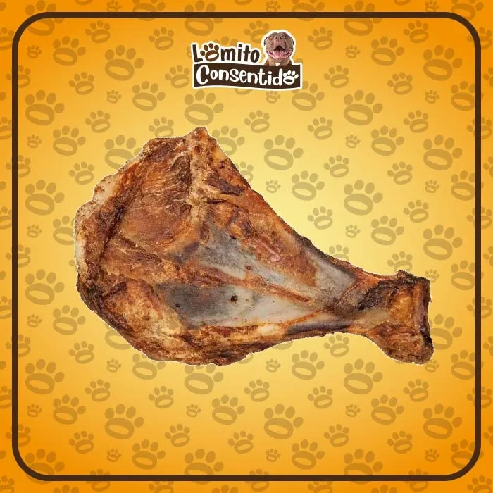 Paleta de cerdo deshidratada tamaño XL para perros, snack natural que fortalece la mandíbula, aporta proteínas, colágeno y calcio, y ayuda a la salud dental